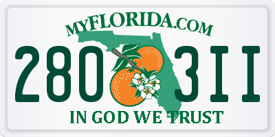 FL license plate 2803II