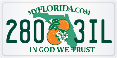 FL license plate 2803IL