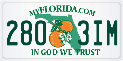 FL license plate 2803IM