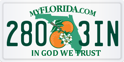 FL license plate 2803IN