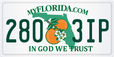 FL license plate 2803IP