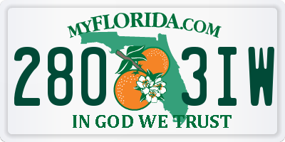 FL license plate 2803IW
