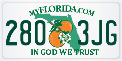 FL license plate 2803JG