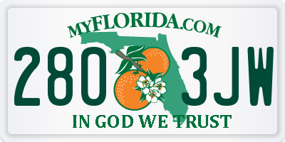 FL license plate 2803JW