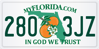 FL license plate 2803JZ