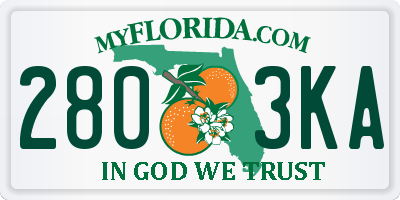 FL license plate 2803KA