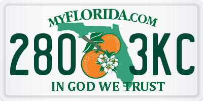 FL license plate 2803KC