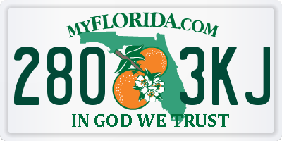 FL license plate 2803KJ