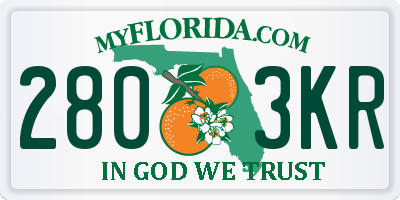 FL license plate 2803KR