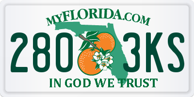 FL license plate 2803KS