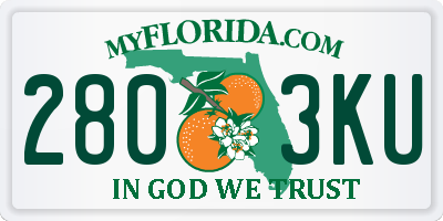 FL license plate 2803KU