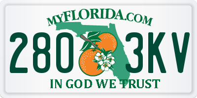 FL license plate 2803KV