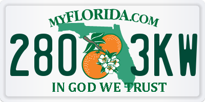 FL license plate 2803KW