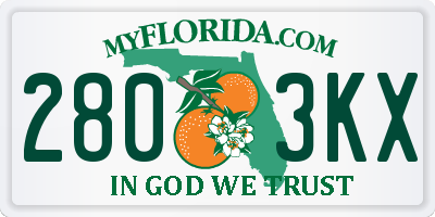 FL license plate 2803KX