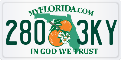 FL license plate 2803KY