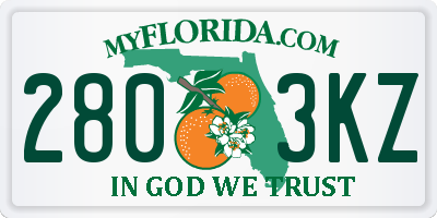 FL license plate 2803KZ