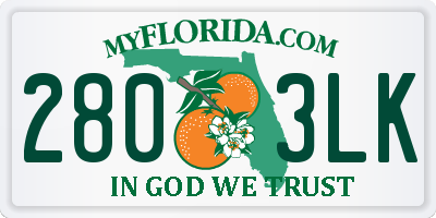 FL license plate 2803LK