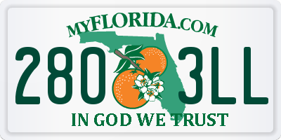 FL license plate 2803LL