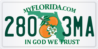 FL license plate 2803MA