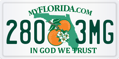 FL license plate 2803MG