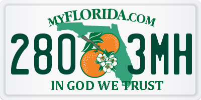 FL license plate 2803MH