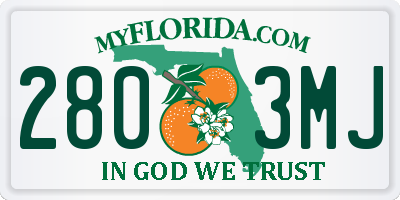 FL license plate 2803MJ