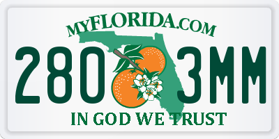 FL license plate 2803MM