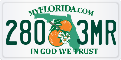FL license plate 2803MR