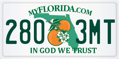 FL license plate 2803MT
