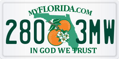 FL license plate 2803MW