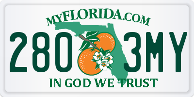 FL license plate 2803MY