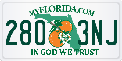FL license plate 2803NJ