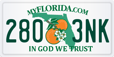 FL license plate 2803NK
