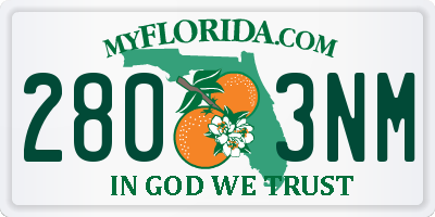 FL license plate 2803NM