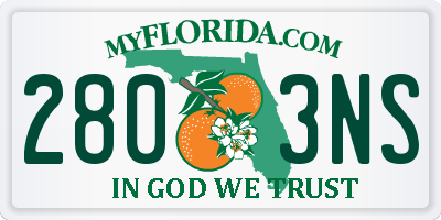 FL license plate 2803NS