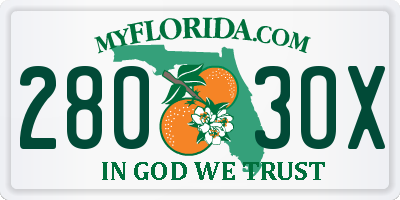 FL license plate 2803OX