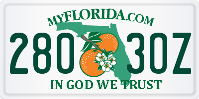 FL license plate 2803OZ