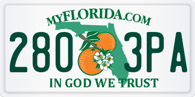 FL license plate 2803PA