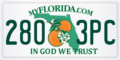 FL license plate 2803PC