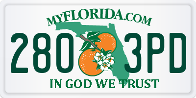 FL license plate 2803PD