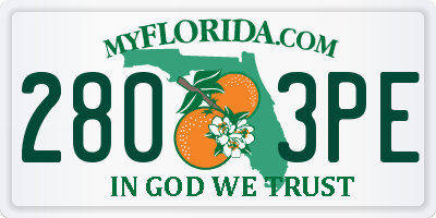 FL license plate 2803PE