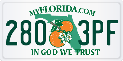 FL license plate 2803PF