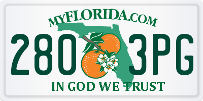 FL license plate 2803PG