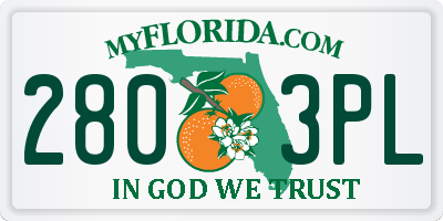 FL license plate 2803PL