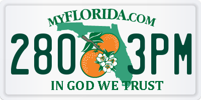FL license plate 2803PM