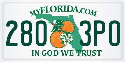 FL license plate 2803PO