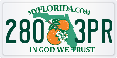 FL license plate 2803PR