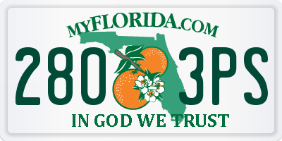 FL license plate 2803PS