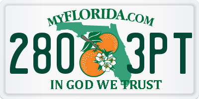 FL license plate 2803PT