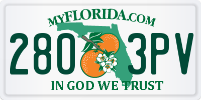 FL license plate 2803PV